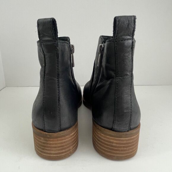 Lucky‎ Brand Prenma Black Leather Ankle Boots Booties Womens 7 - Picture 4 of 7